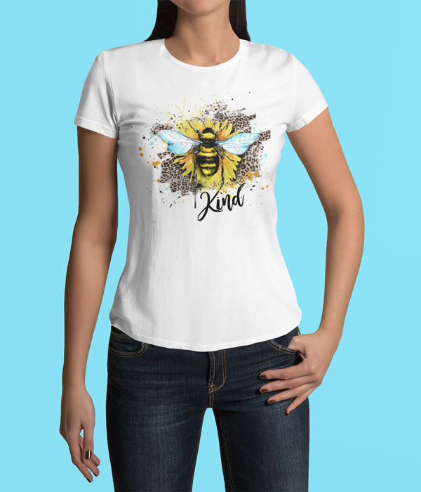 choice of 1 Bee Kind sublimation or color iron on transfer 