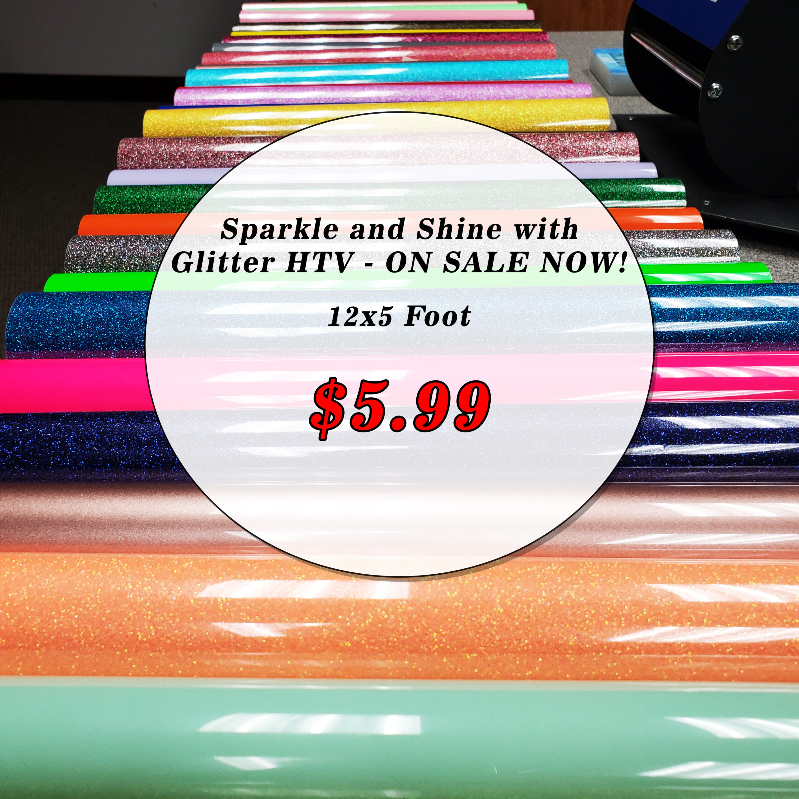 Glitter HTV 12 x5 Foot Sale