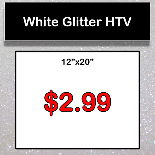 White Glitter HTV 12″x20″