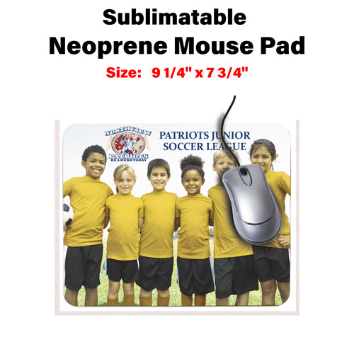 Sublimatable White Rectangle Neoprene Mouse Pad