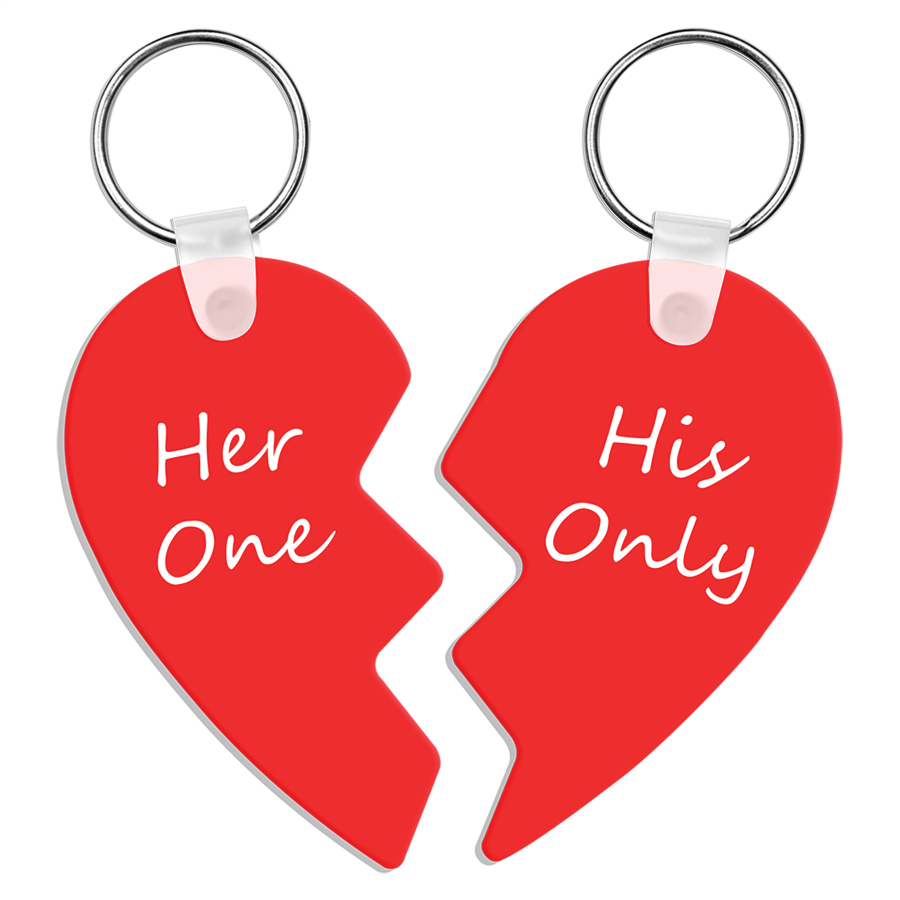 RENWILLS Sublimation Keychains Heart - Black