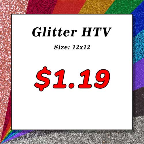 12 Light Multi Siser Glitter Heat Transfer Vinyl (HTV)
