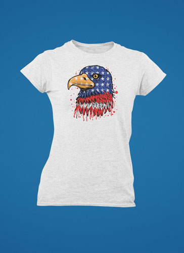  4th of July American Flag Bald Eagle Splatter All Over