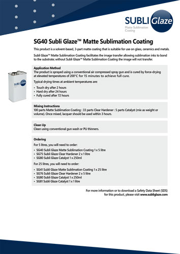 Subli Glaze Sublimation Coating Spray Twin Pack – Clear & White Base Coat  400ml