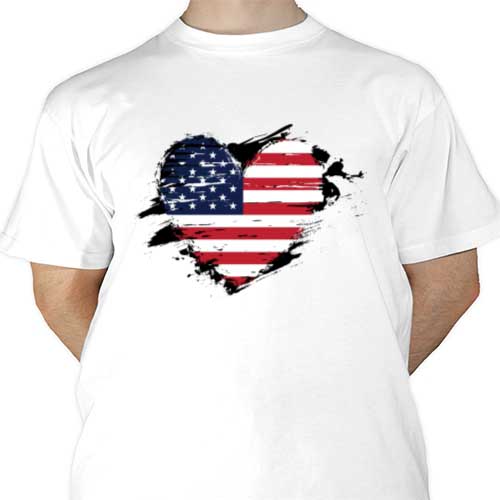 Source American flag sublimation printed white cheap mens