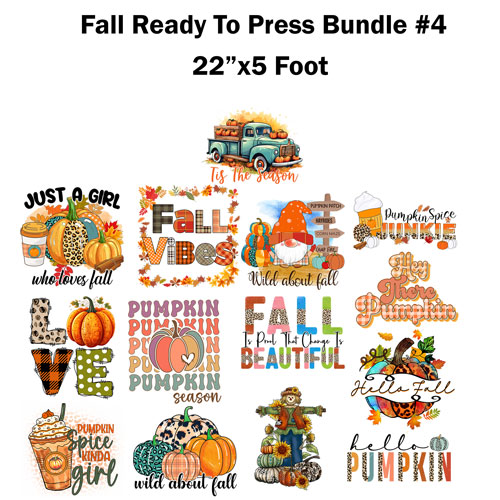 Fall Ready to press transfer Bundle #2 Sublimation or DTF 22×5 foot roll