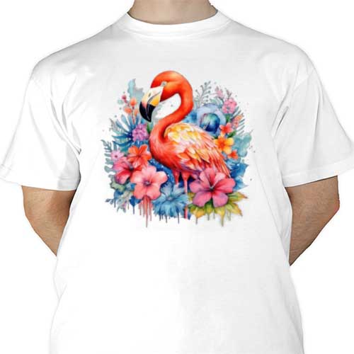 Flamingo In Flora 01 Sublimation | Heat Transfer Source