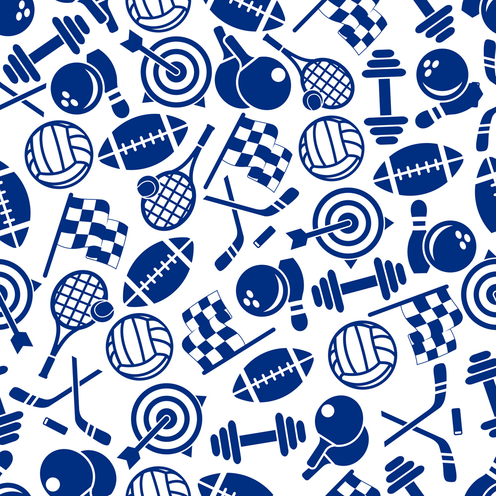 Sports Seamless Pattern Vector Royalty Free SVG, Cliparts, Vectors